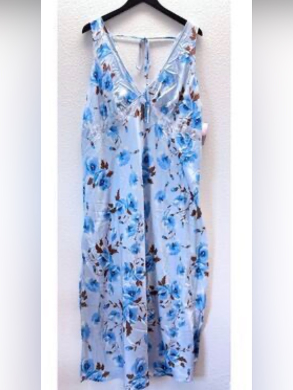 wild fable Light Blue Floral Lace-Trim Dress